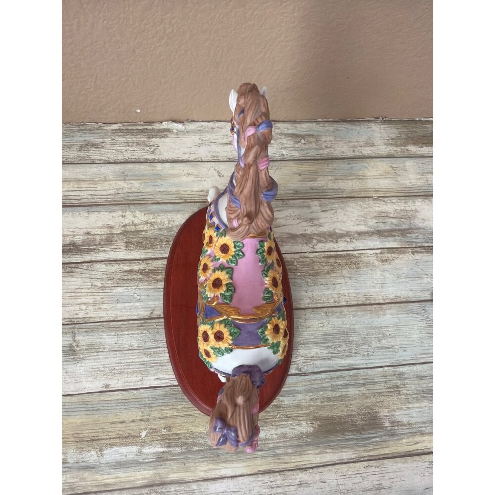 Lenox 2010 Sapphires and Sunflowers Ltd Ed Carousel Horse - No Box or COA - Picture 5 of 15